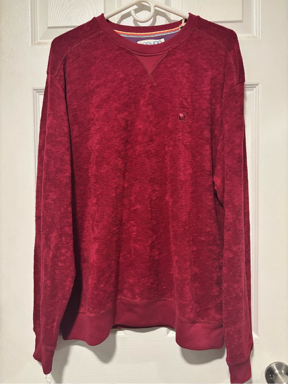 Laguna Men's Deep Red terry Crewneck Pullover